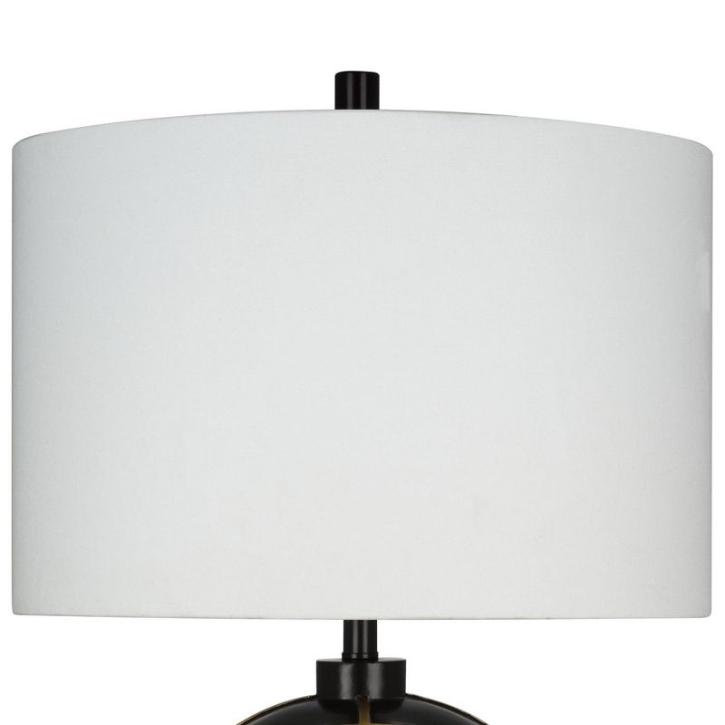 23.5" Sphere Table Lamp with Brass Highlights (Includes LED Light Bulb) Black - Cresswell Lighting