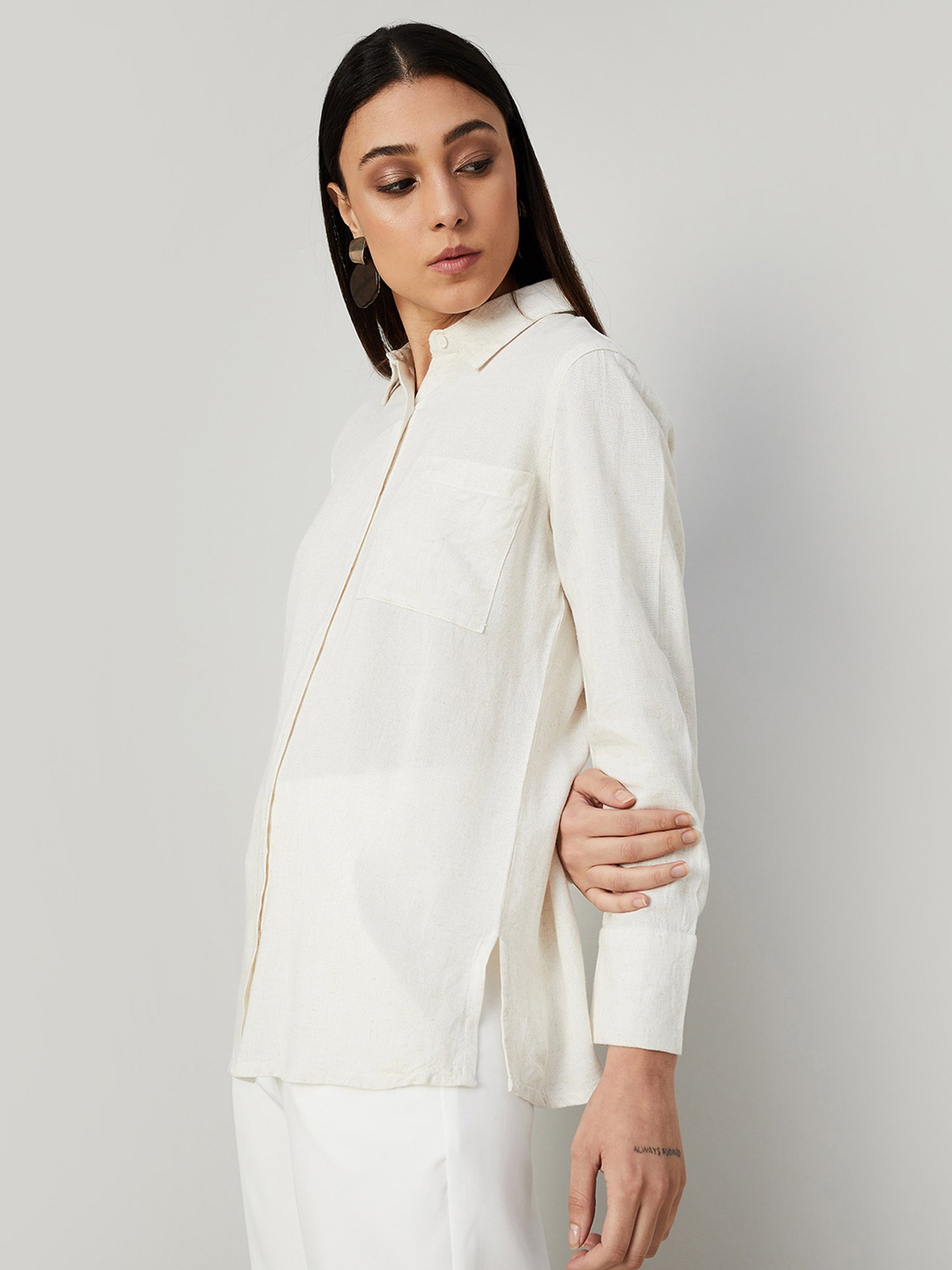 Code by Lifestyle Beige Viscose Regular Fit Top