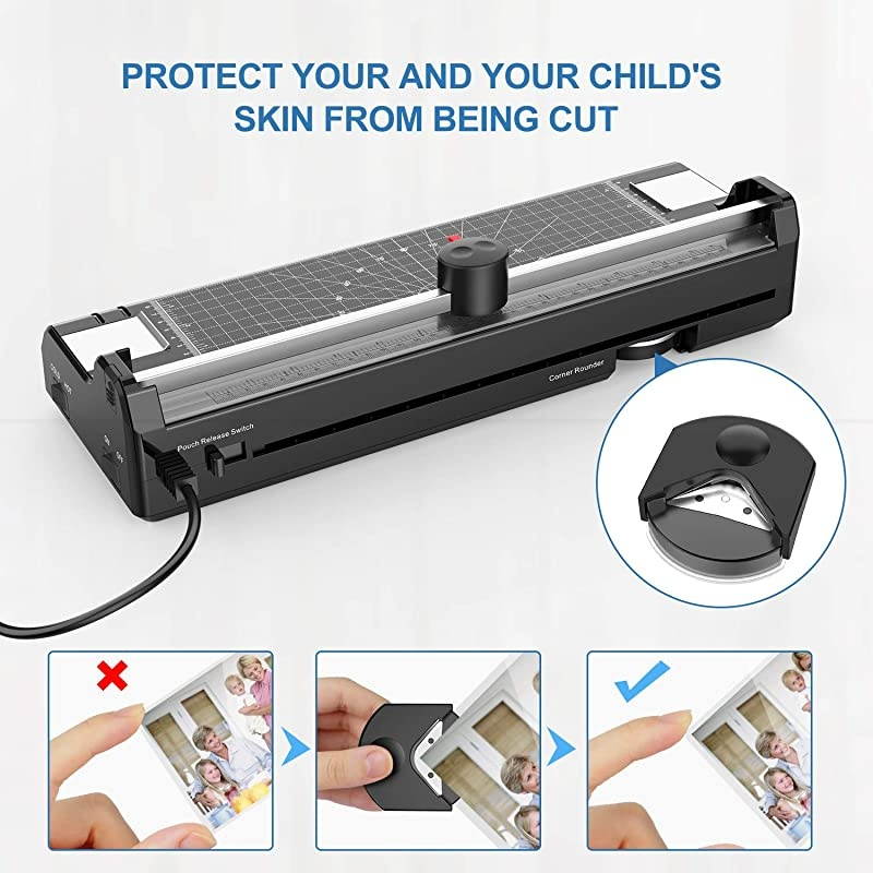 13 Inches Laminator Machine  7 in 1 Thermal Laminator with 20 Laminating Pouches Paper Trimmer Corner Rounder Photo Frame for HomeSchoolOffice Use