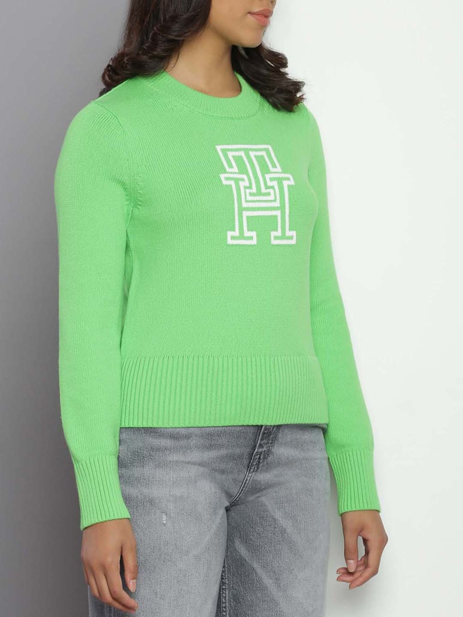 Tommy Hilfiger Spring Lime Logo Regular Fit Sweater