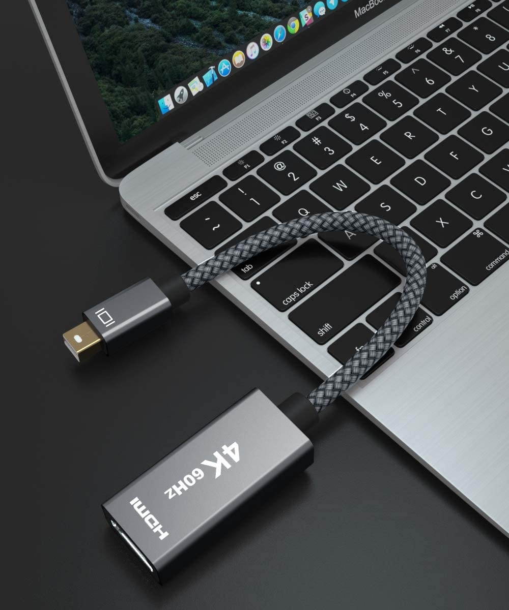 Mini DisplayPort to HDMI Adapter (2 Pack)4K 60Hz Mini DP MDP Male to HDMI 2.0 Female Converter(Thunderbolt 2 Compatible) for Mac MacBook Air 2017Microsoft Surface Book Pro 3 4 5 6Thinkpad