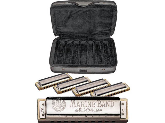 Hohner Marine Band Harmonica Assortment with Case