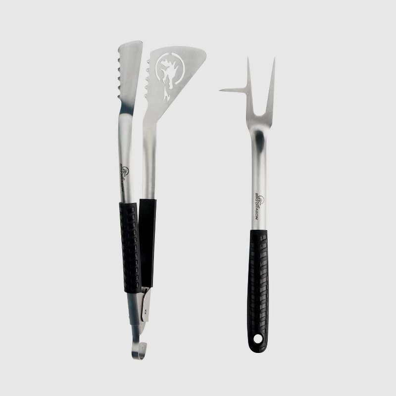 2pc Dragon Claw Grill Tool Set Silver - BBQ Dragon
