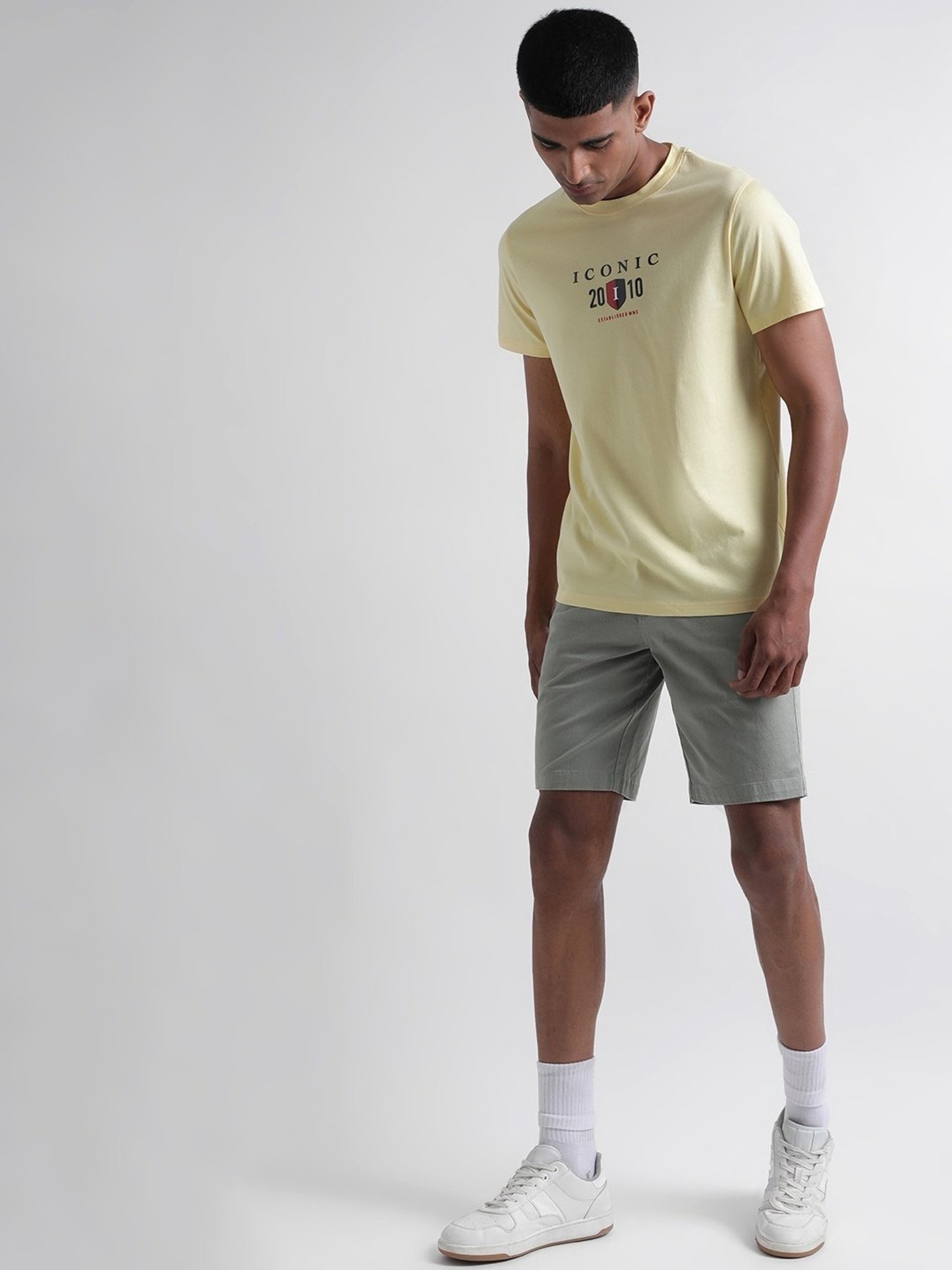 Iconic Men Typography Regular Fit Cotton T-shirt