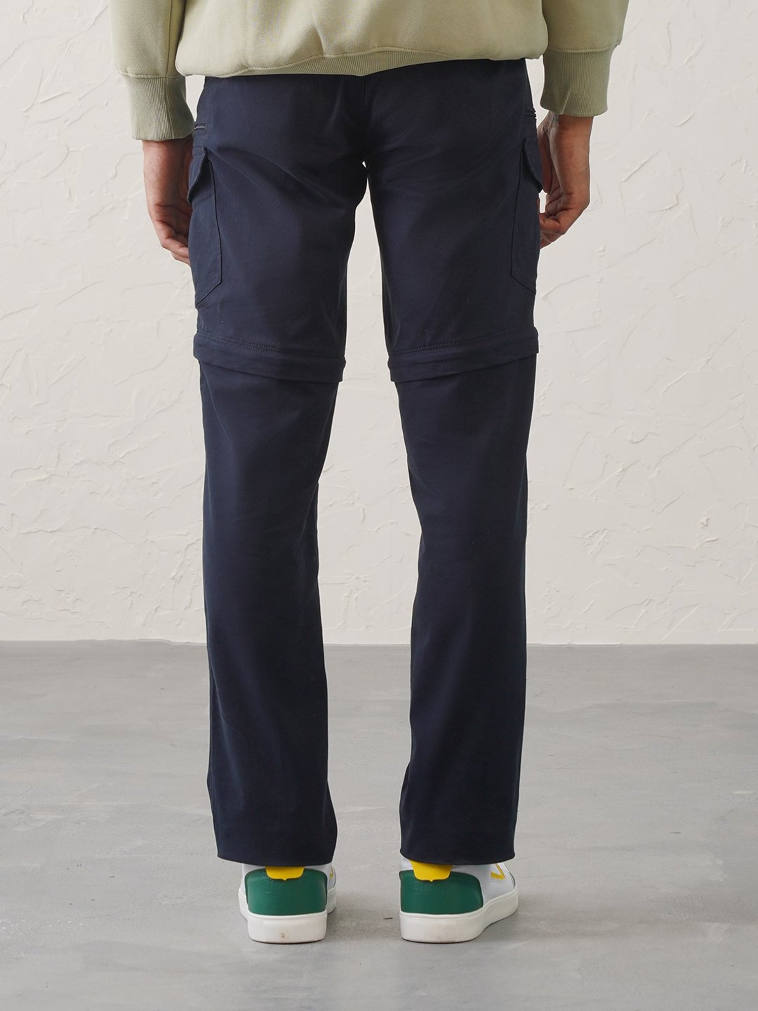 MinusOne Navy Slim Fit Convertible Cargos