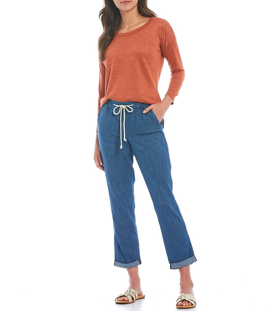 NYDJ Drawstring Waist Slim Ankle Roll Cuff Jogger Pants