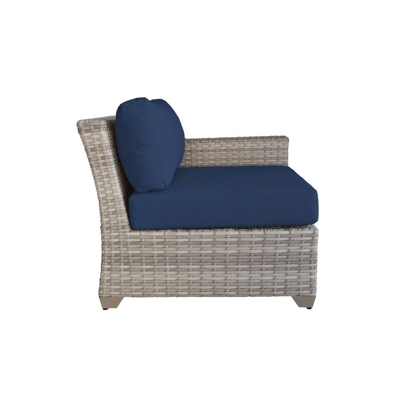 Nolin 7pc Sectional Weathered Brown Frame Sunbrella Spectrum Denim Fabric - La-Z-Boy