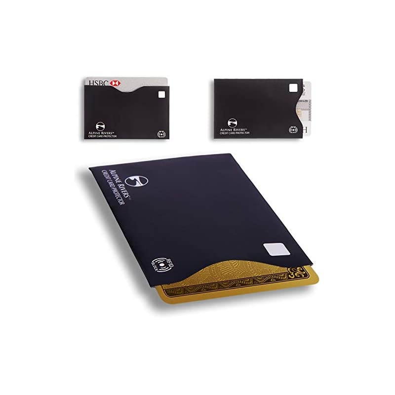 RFID Blocking Sleeves (14 Credit Card Holders & 4 Passport Protectors) Ultimate Premium Identity Theft Protection Set for Men & Women. Smart Slim Design fits Wallet / Purse (Versatile Pack)