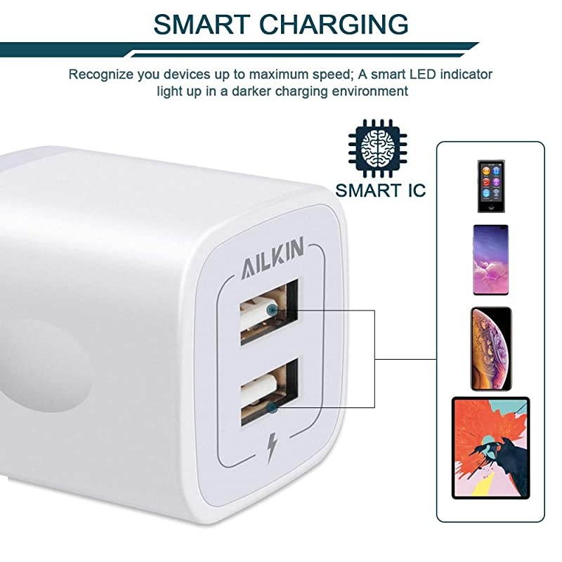 2 Port Charging Box  6Pack USB Charger Plug Block Fast Charging Brick Compatible with iPhone 77 PlusiPhone 66plus Samsung Galaxy S7S6 Sony Motorola HTC LG Android Tablets and More