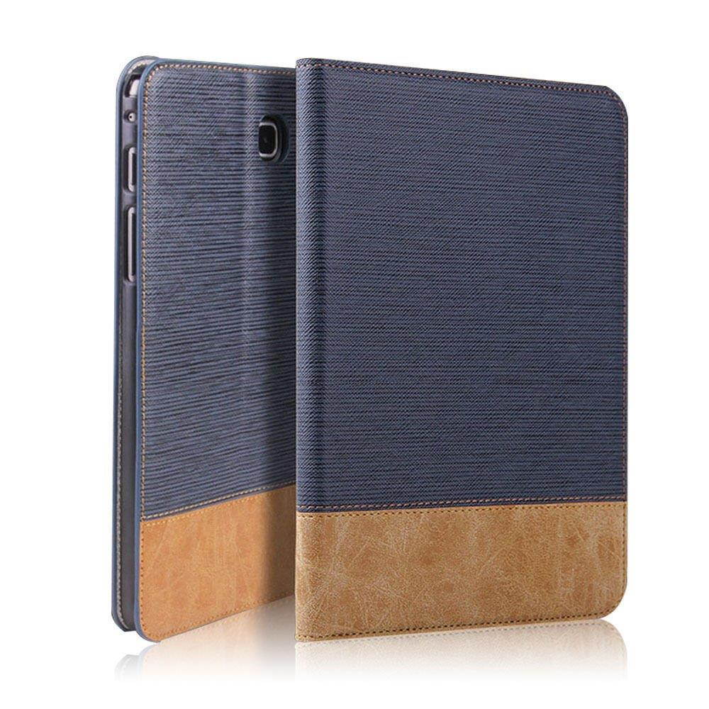 Folio Leather Stand Cover Case for Samsung Galaxy Tab A 9.7" T550/ P550 Navy Blue