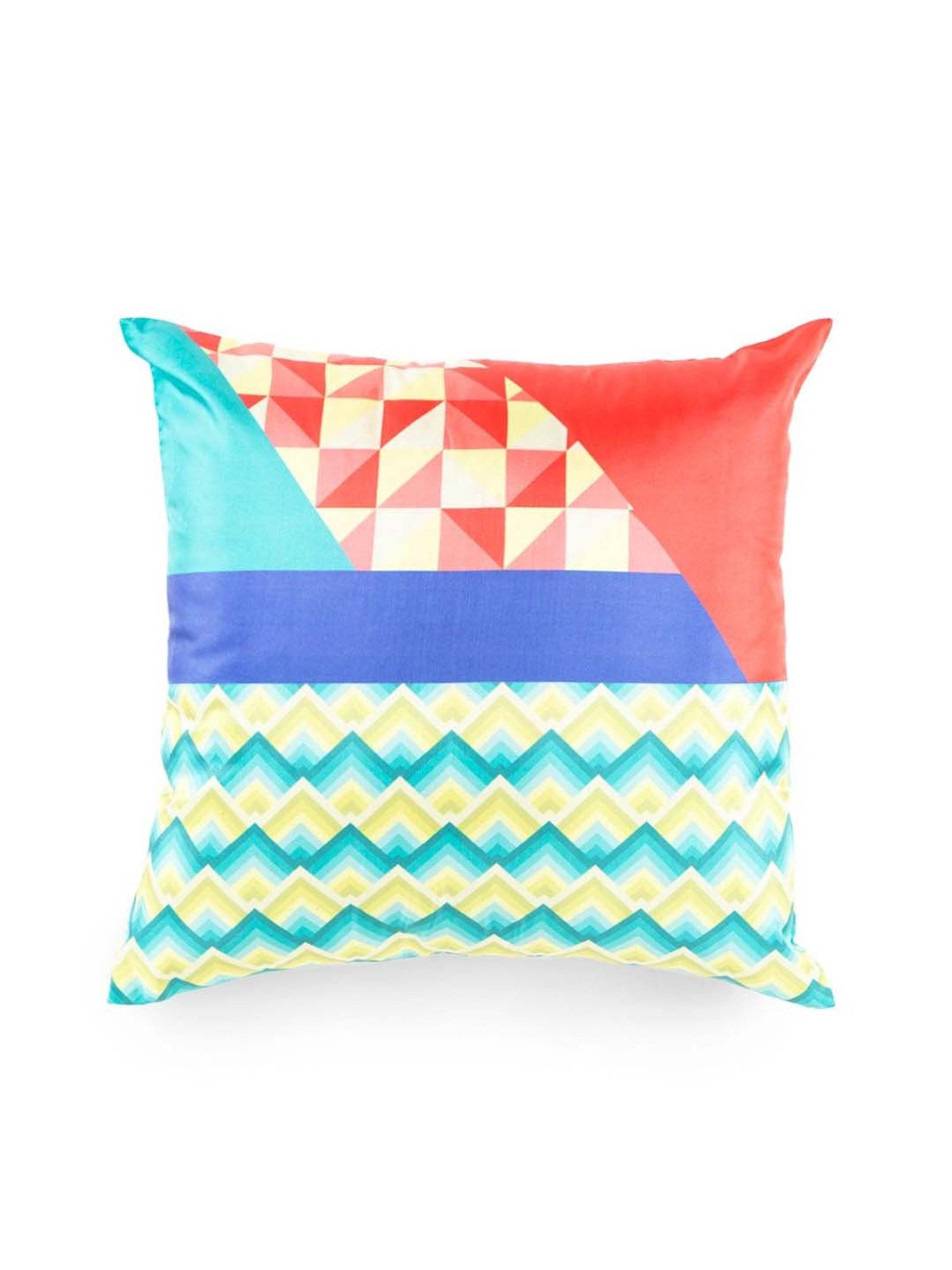 Home4U Multicolor Silk Medium Cushion Cover - Set of 1