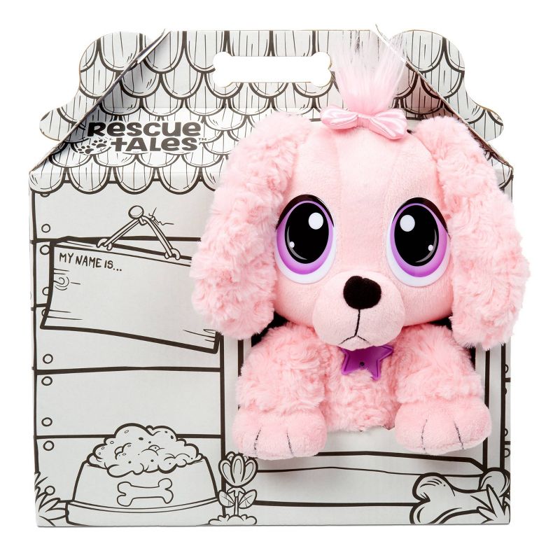 Rescue Tales Adoptable Pets - Pink Poodle Interactive Soft Cuddly Plush Pet Toy