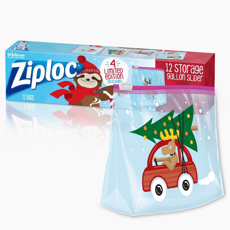 Ziploc Holiday Slider Food Storage Bags - 12ct