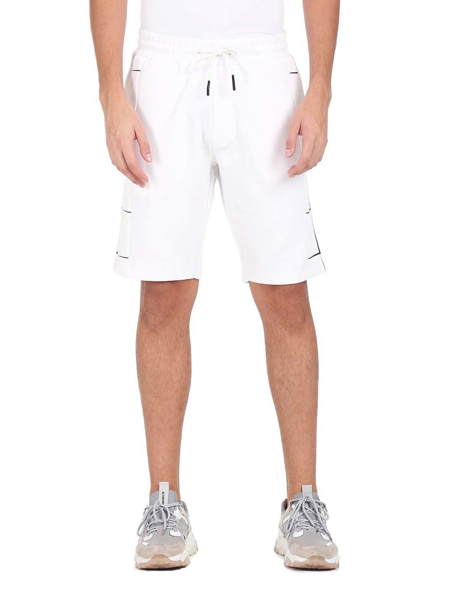 Arrow New York White Regular Fit Shorts