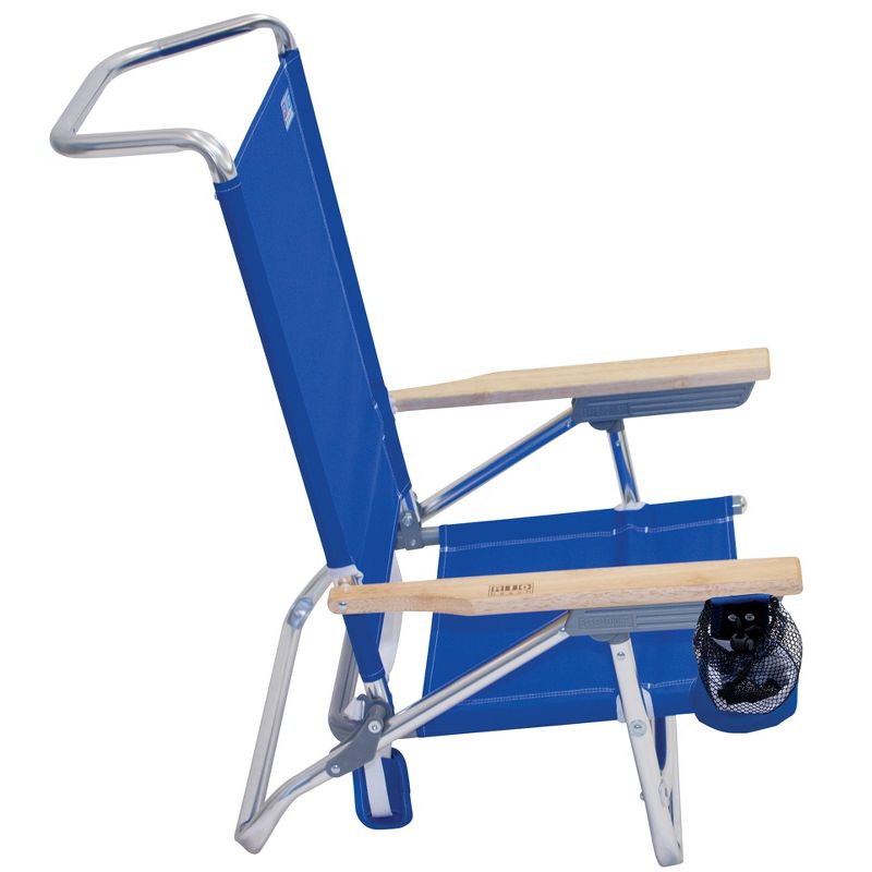 RIO Brands Classic Portable Lightweight 5 Position Aluminum Lay Flat Folding Beach Lounge Chair, Pacific Blue (2 Pack)