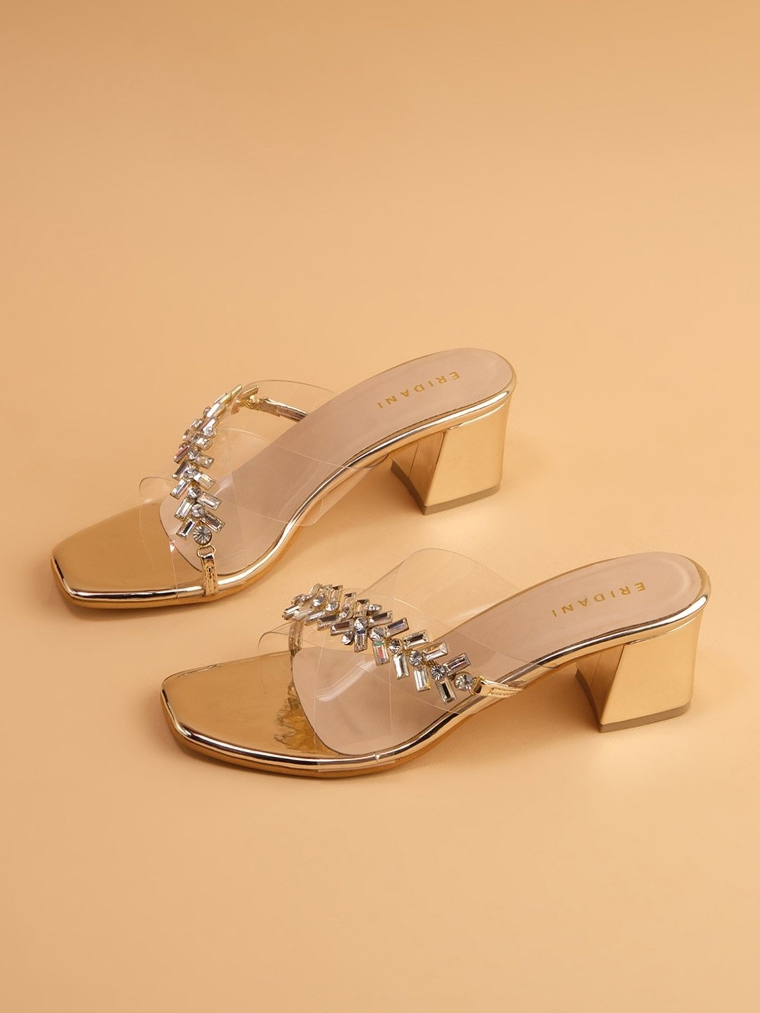 Eridani Women's Riva Gold Cross Strap Sandals