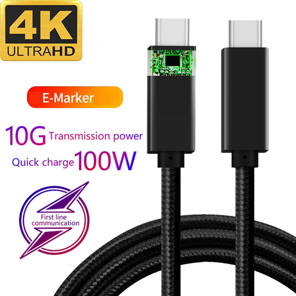 5A 100W Type-C Cable, 6.6ft USB Power Delivery (PD) Fast Charge USB C 3.1 Gen2, 10Gbps Data &mdash; Compatible with PD Docking Stations, Hard Drives, MacBook Pro, Air, iPad Pro, PixelBook, 4K/5K Displays
