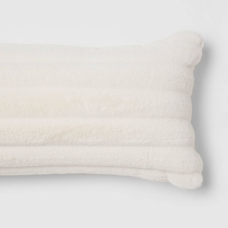 Bed Lumbar Channeled Faux Fur Pillow Cream - Project 62™ + Nate Berkus™