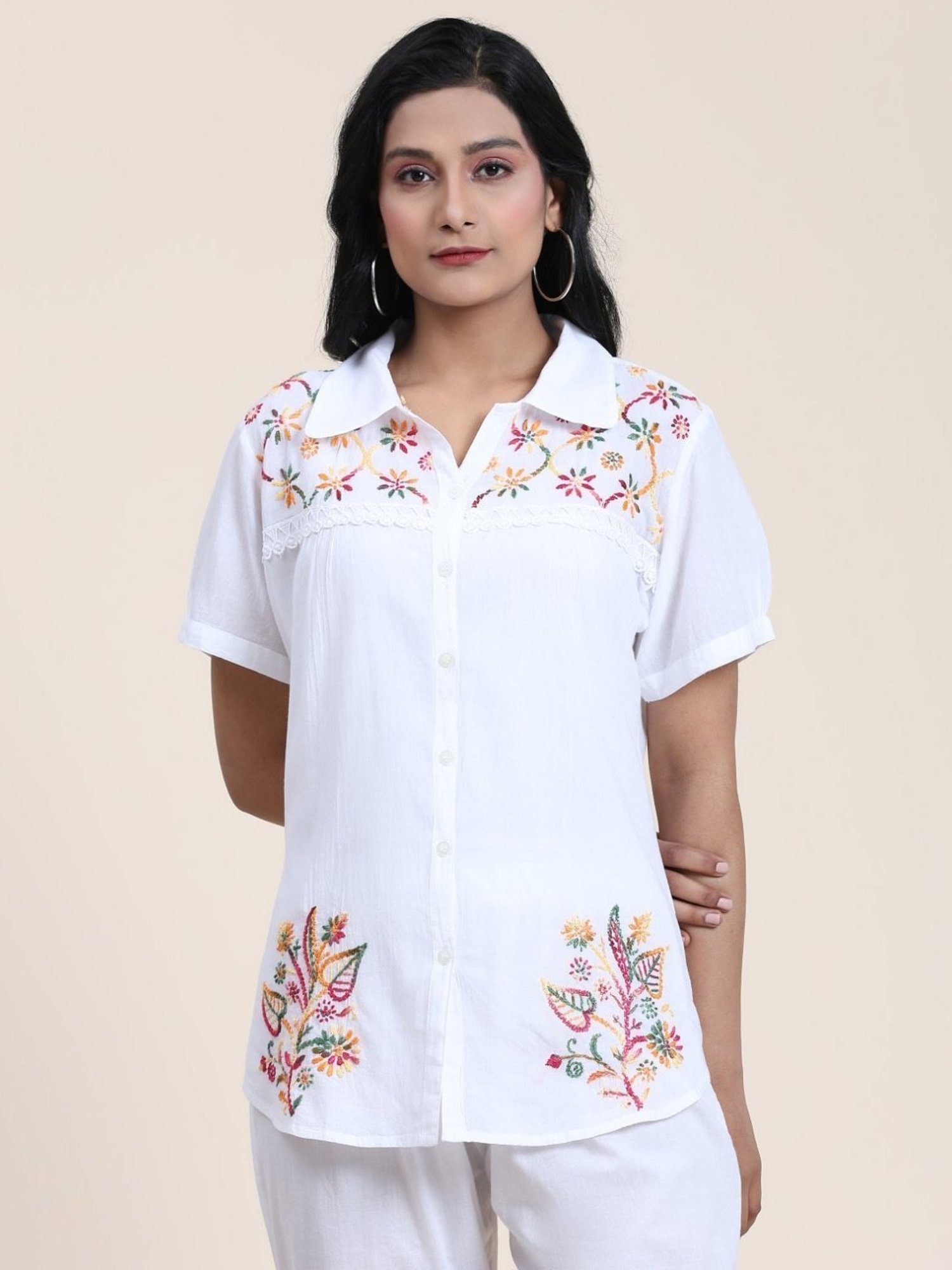 House Of Kari Hand Embroidery Chikankari Shirts