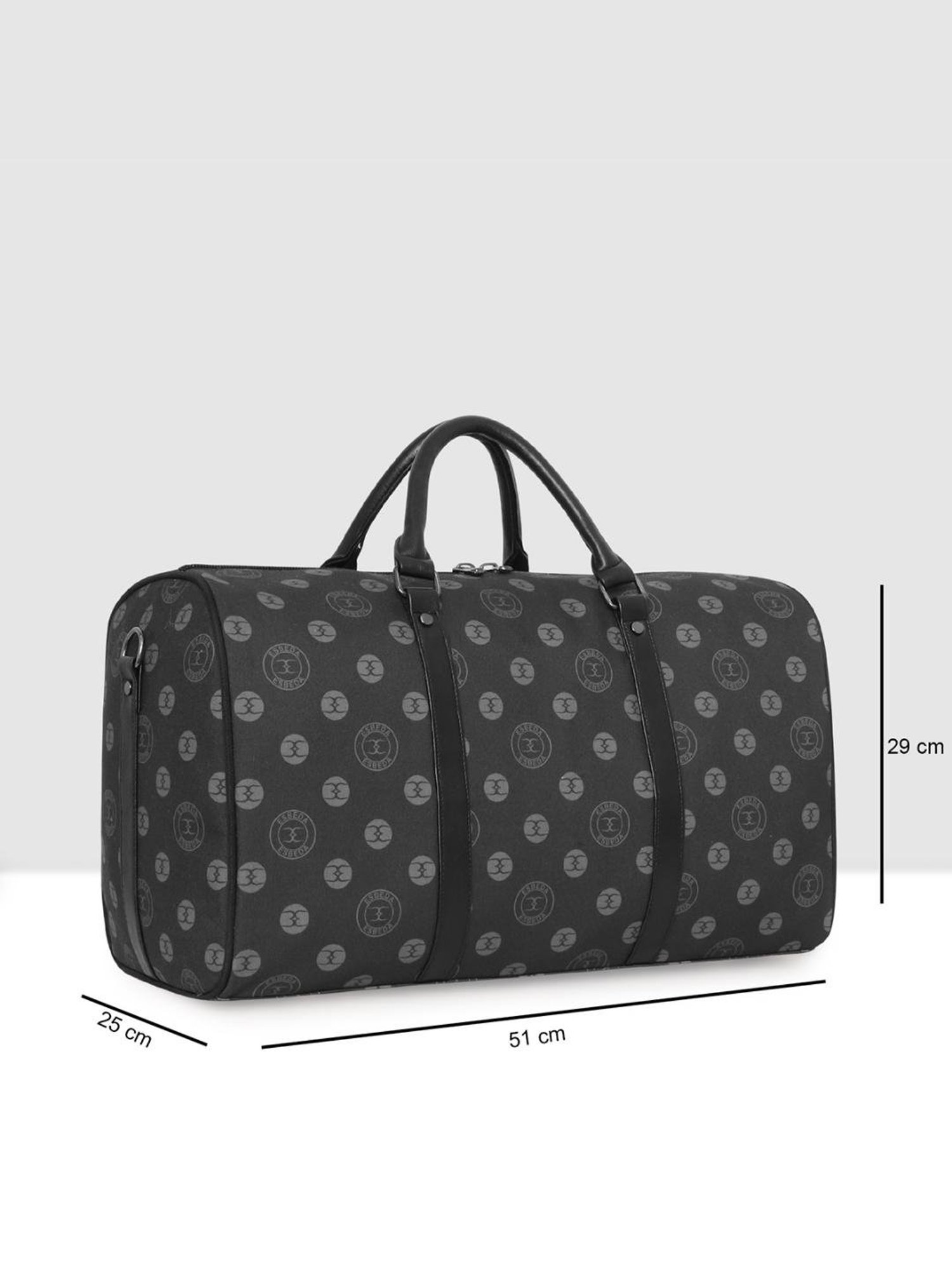 Esbeda Black Printed Large Duffle Bag - 37 Ltrs