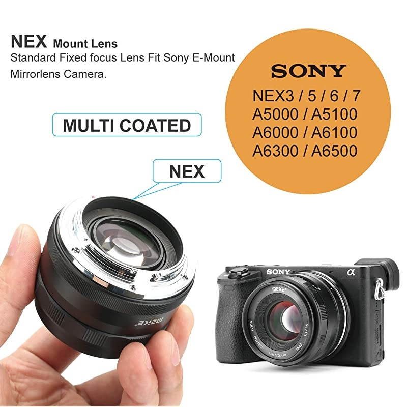 35mm F14 Large Aperture Manual Focus Lens APSC for Sony E Mount Mirrorless Cameras NEX 3 NEX 3N NEX 5 NEX 5T NEX 5R NEX 6 7 A5000 A5100 A6000 A6100 A6300 A6500