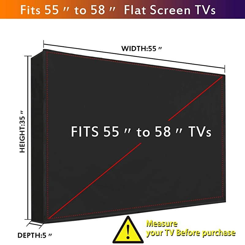 Outdoor TV Cover Waterproof,Weatherproof, Dust-Proof TV Cover with Scratch Resistant Interior to Protect Flat Screen TVs - Fits Most TV Mounts,Stands, Carts by  (46"-49")