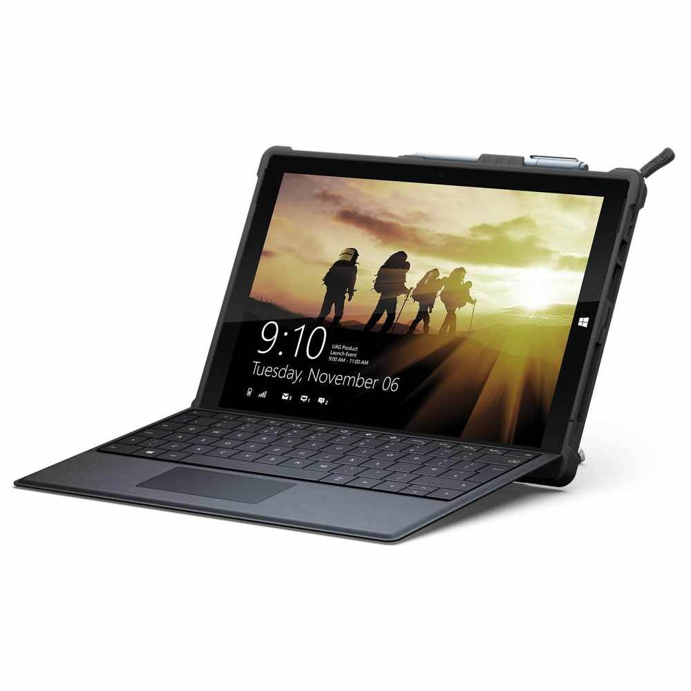UAG Designed for Microsoft Surface Pro 7 Plus, Surface Pro 7, Pro 6, Pro 5th Gen (2017) (LTE), Pro 4 Feather-Light Rugged [Black] Aluminum Stand Military Drop Tested Case