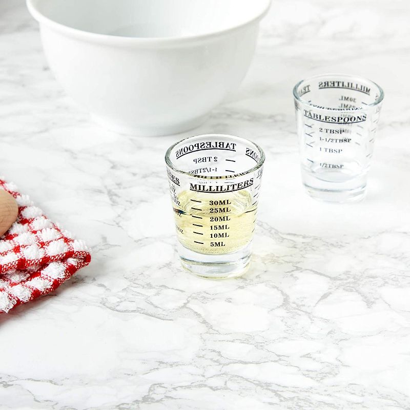 Okuna Outpost 6 Pack Clear Measuring Cup Wine Glass Espresso Shot Glasses, 1 oz / 30 ml