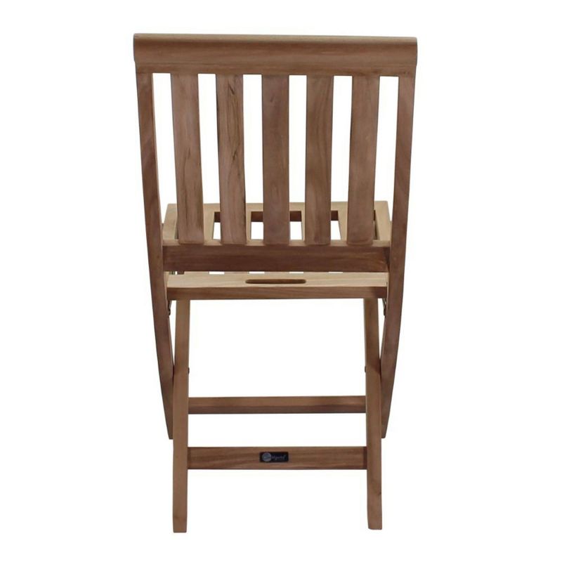 Heritage 3pc Teak Folding Armless Bistro Set - Natural - Courtyard Casual