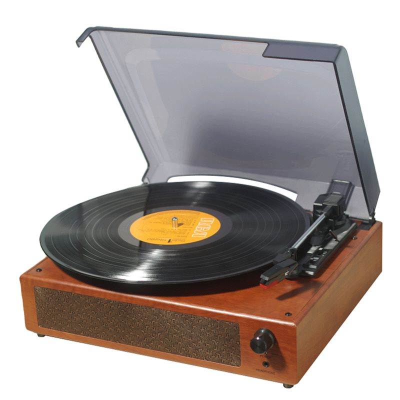 Desk Statics Vinyl Record Player, classics music Turntable Dust cover Bluetooth Phonograph 2 speaker