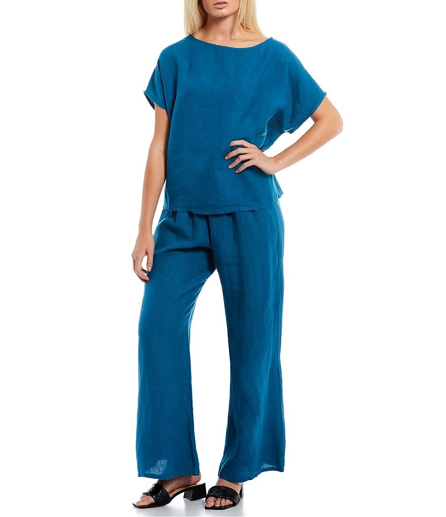 Bryn Walker Osca Light Linen Wide Leg Pull-On Pants