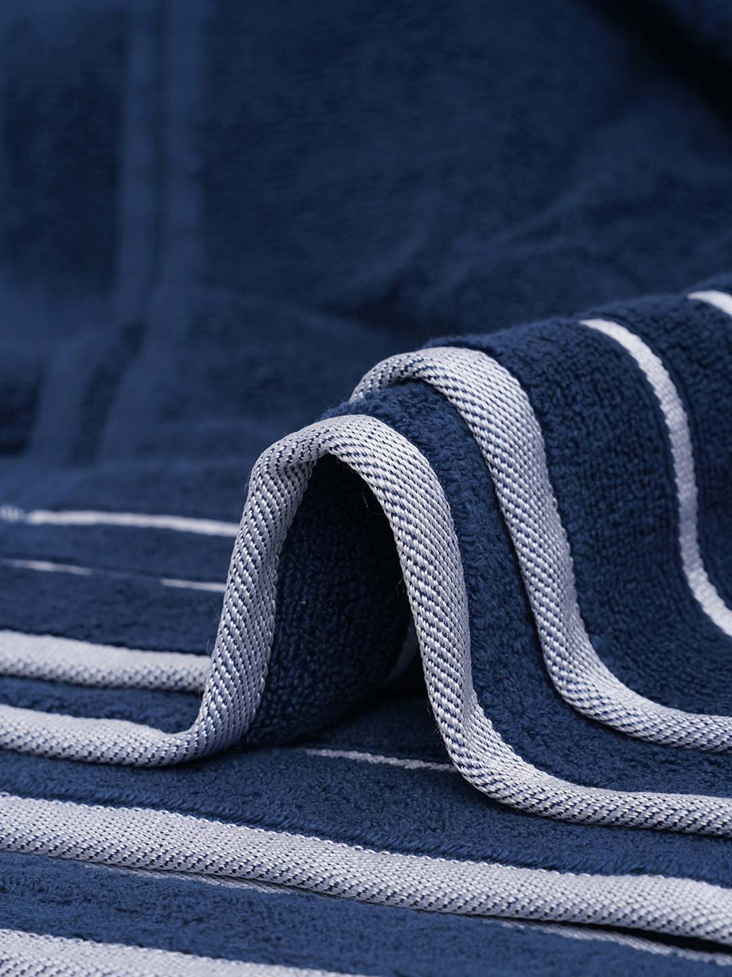 Mark Home Simply Soft Navy Cotton 500 GSM Zero Twist Anti Bacterial Bath Linen Set