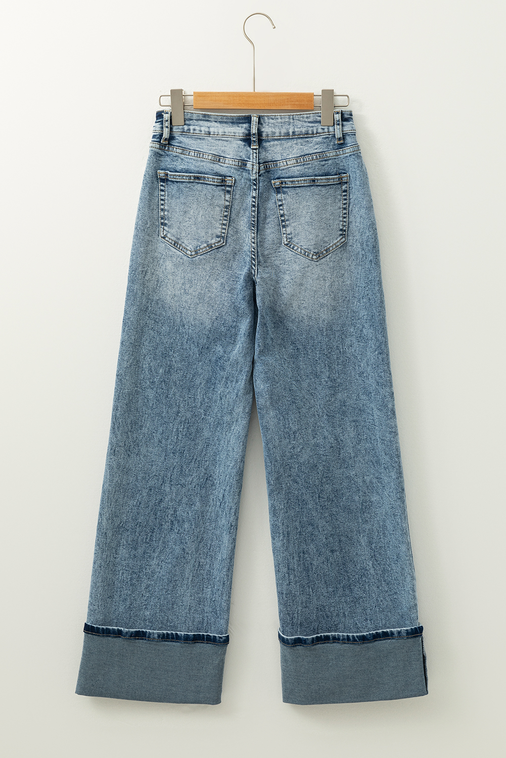 Myosotis High Rise Button Zip Washed Jeans