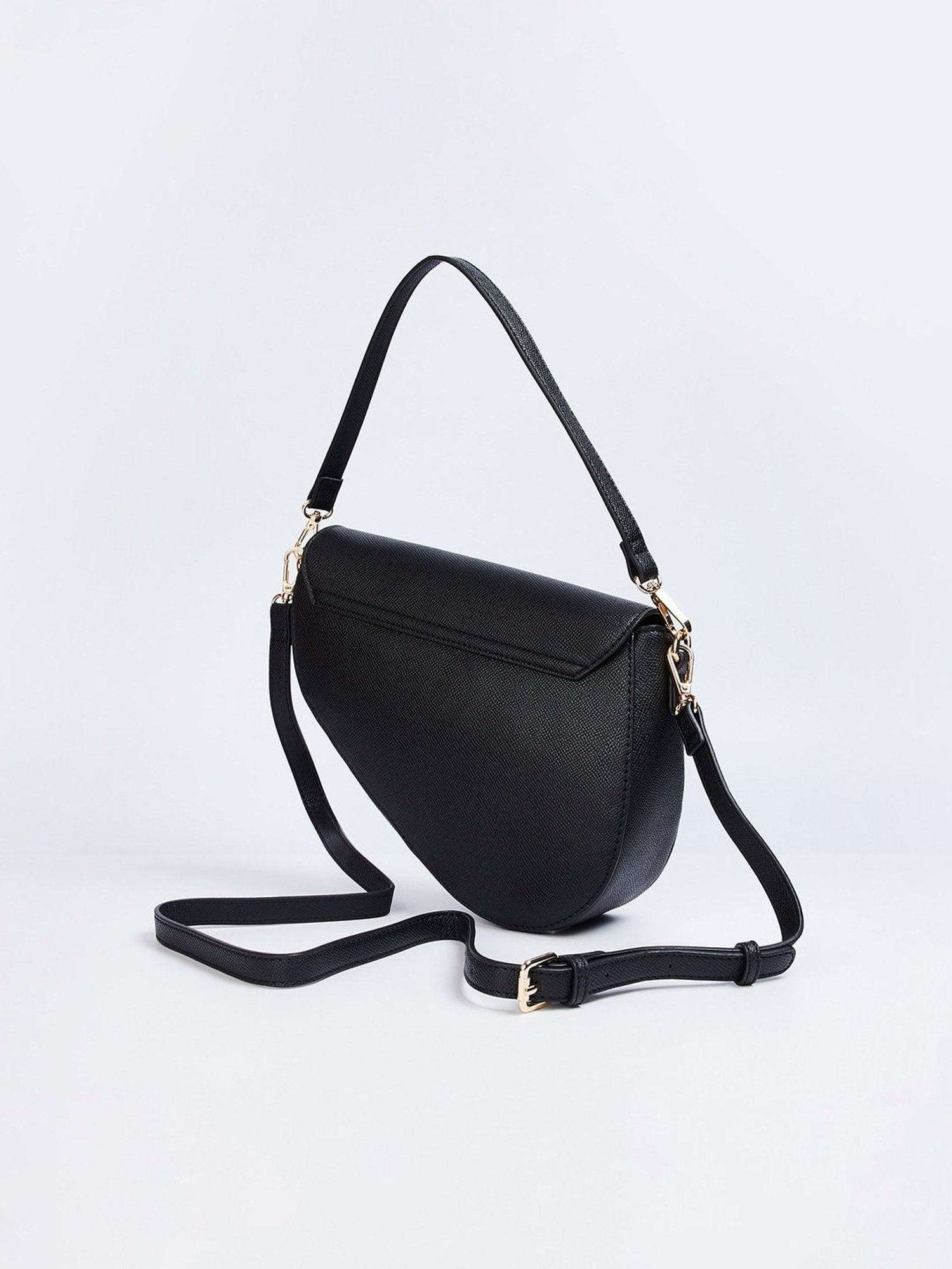 Code by Lifestyle Black Textured Shoulder Handbag