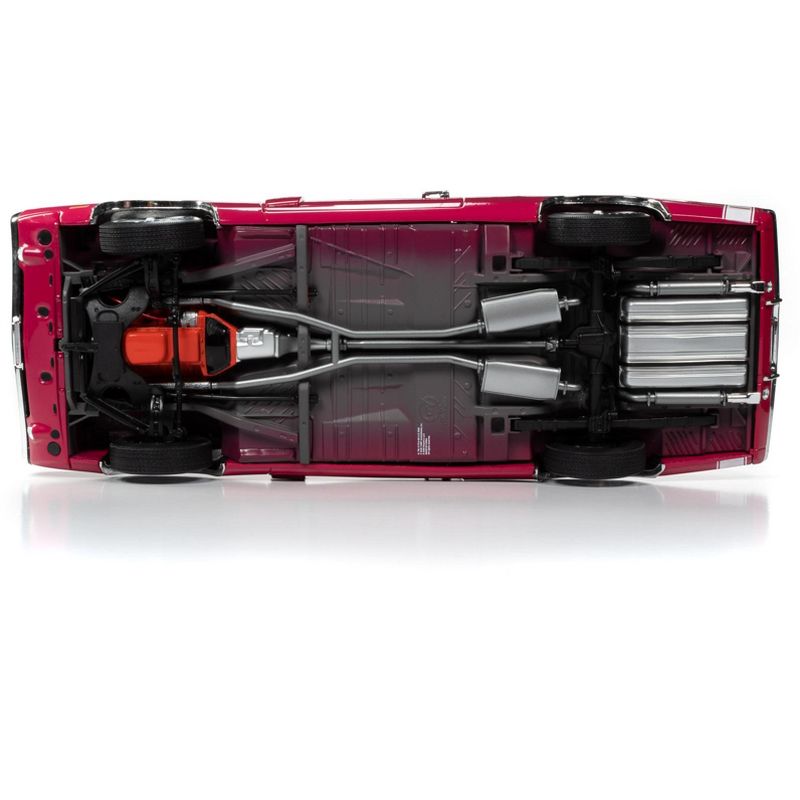 1970 Dodge Charger R/T SE 440 Hardtop Panther Pink with White Top and Stripe and Black Stripes "Class of 1970" 1/18 Diecast Model Car by Autoworld