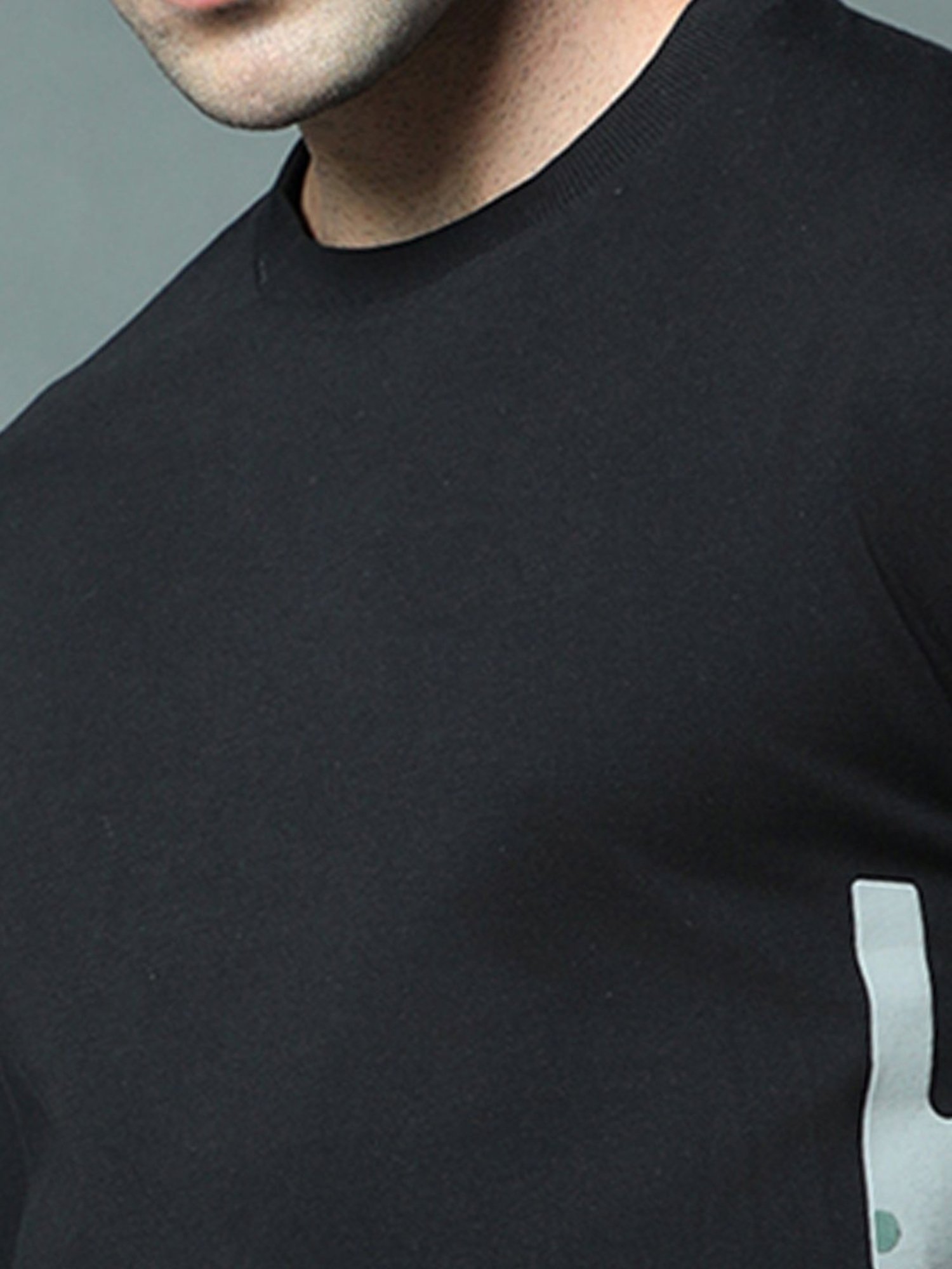 High Star Black Relaxed Fit Printed Crew T-Shirt