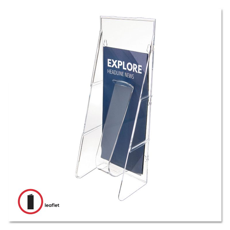 Deflecto Stand Tall Literature Holder 4-9/16w x 2-3/4d x 11-3/4h Clear 55601
