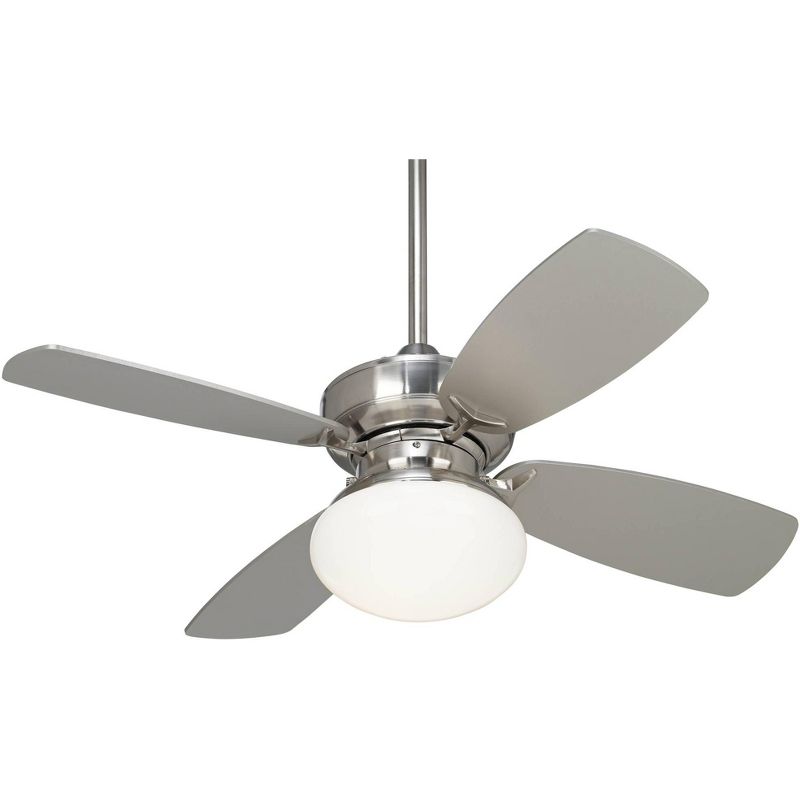 36" Casa Vieja Modern Ceiling Fan with Light LED Dimmable Brushed Nickel Silver Blades Opal Glass for Living Room Kitchen Bedroom