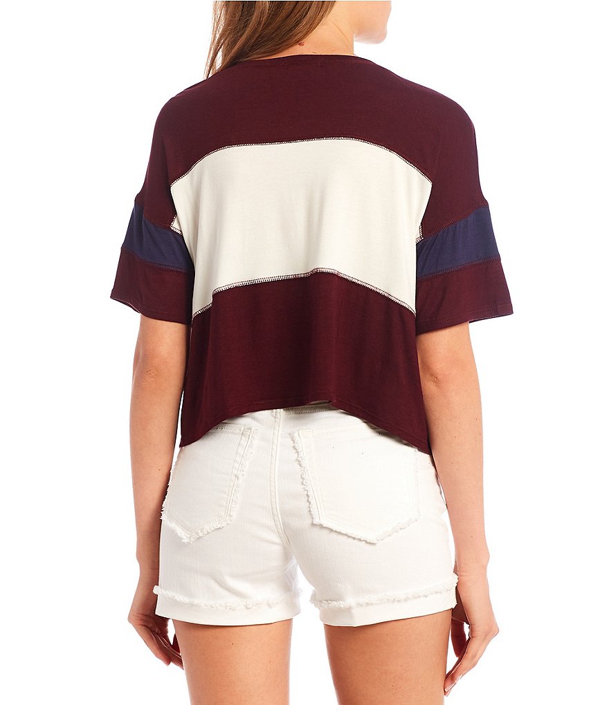 Moa Moa Colorblock Slouchy Short Sleeve Tee