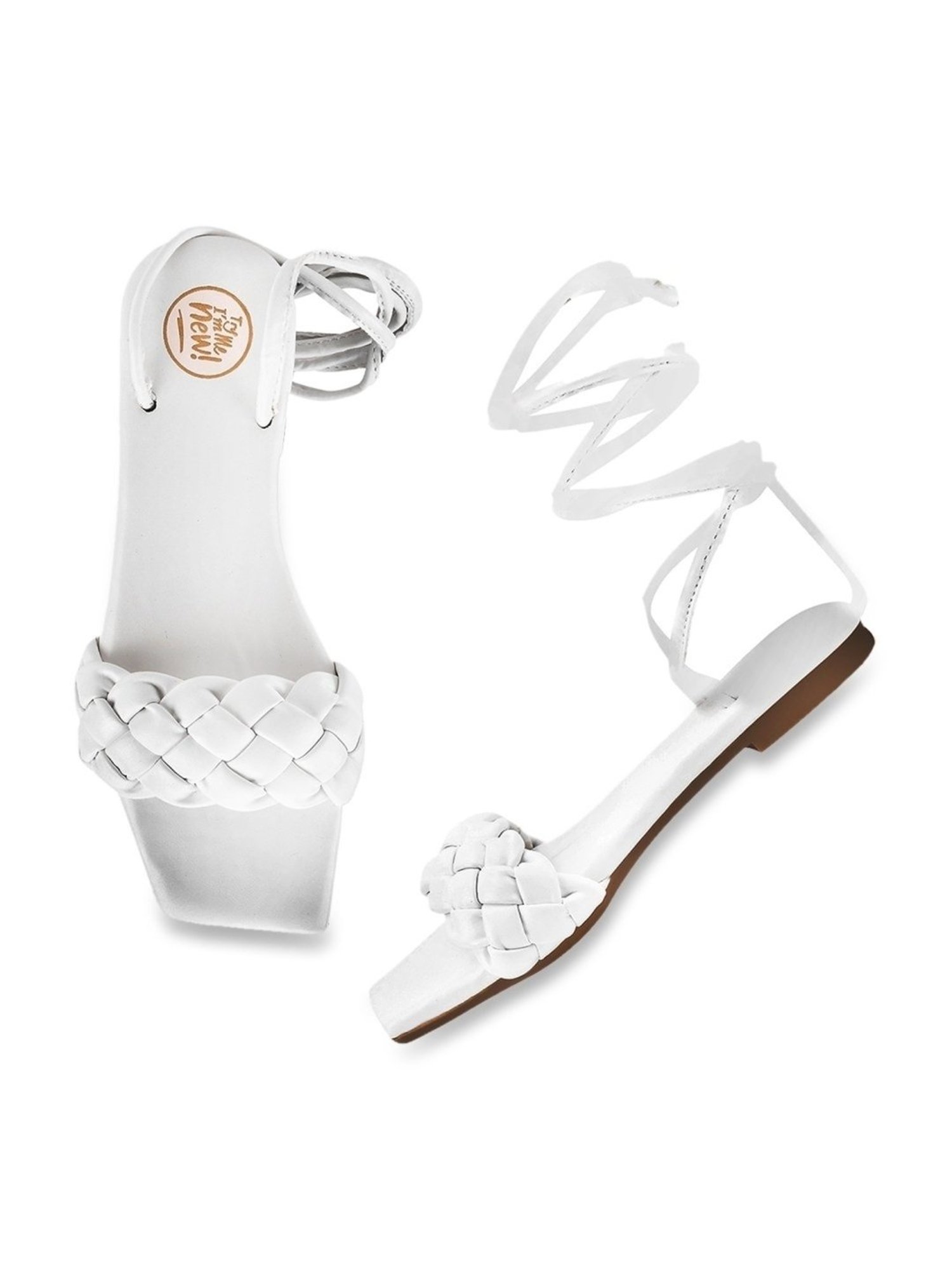 The White Pole Women's White Gladiator Sandals