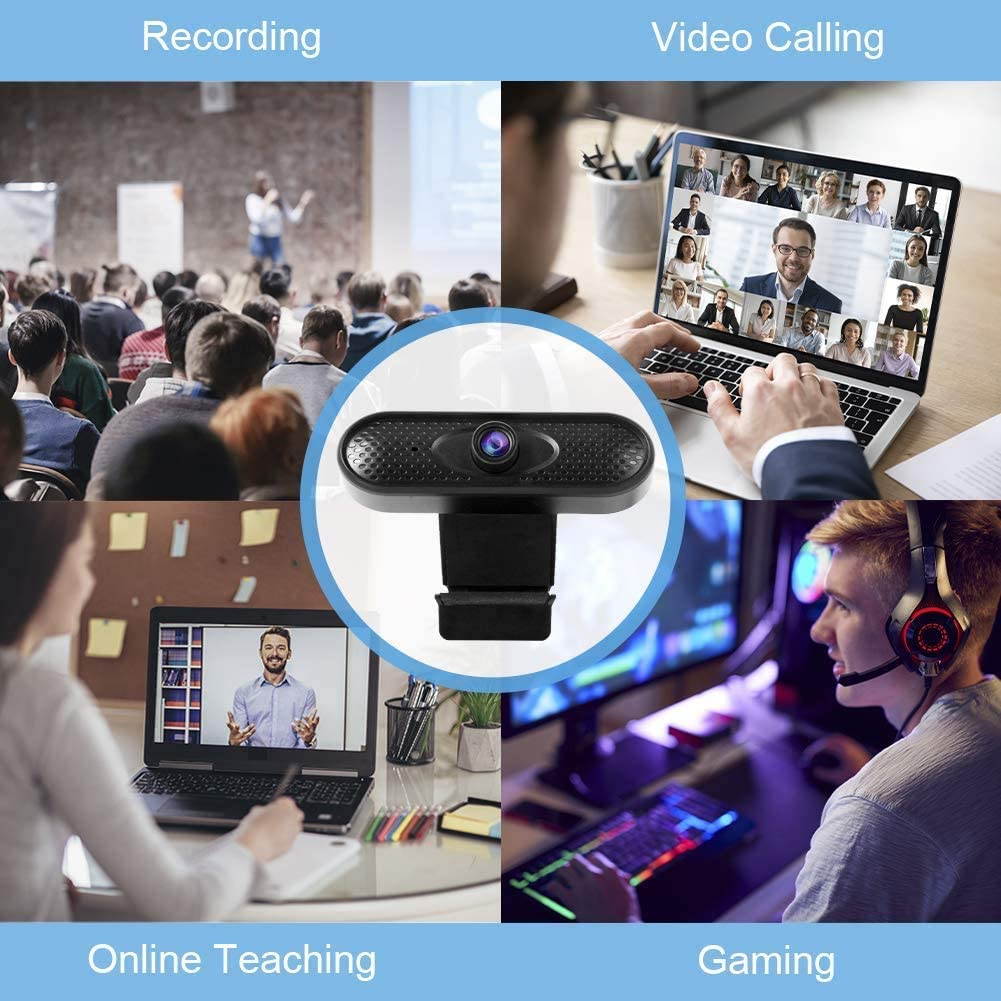 Dragon Touch Webcam, 1080P Web Cam with USB Plug, PC Computer Cam with Microphone, 2MP HD Web Camera Video Webcam with 135&deg; Widescreen for Recording, Calling and Conferencing - WEC02