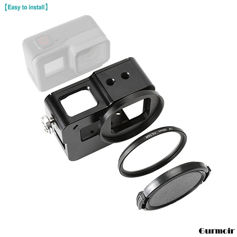Case Aluminum Alloy Frame Housing for Gopro Hero 7 BlackHero2018 Action Camera Protective Metal Side Open Shell with 52mm UV Filter and Back Door