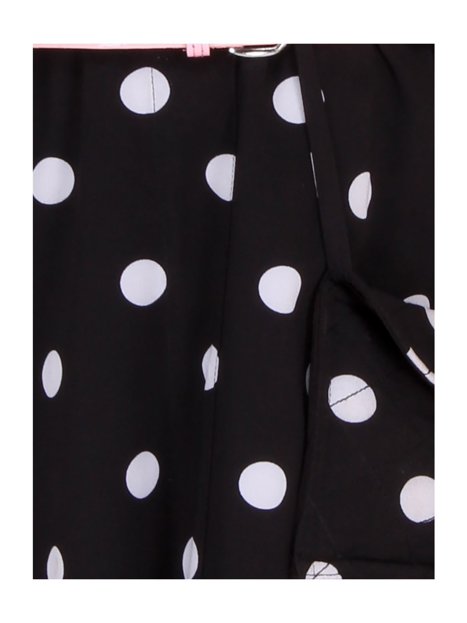 Cutecumber Kids Black Printed Dress, Belt with Bag