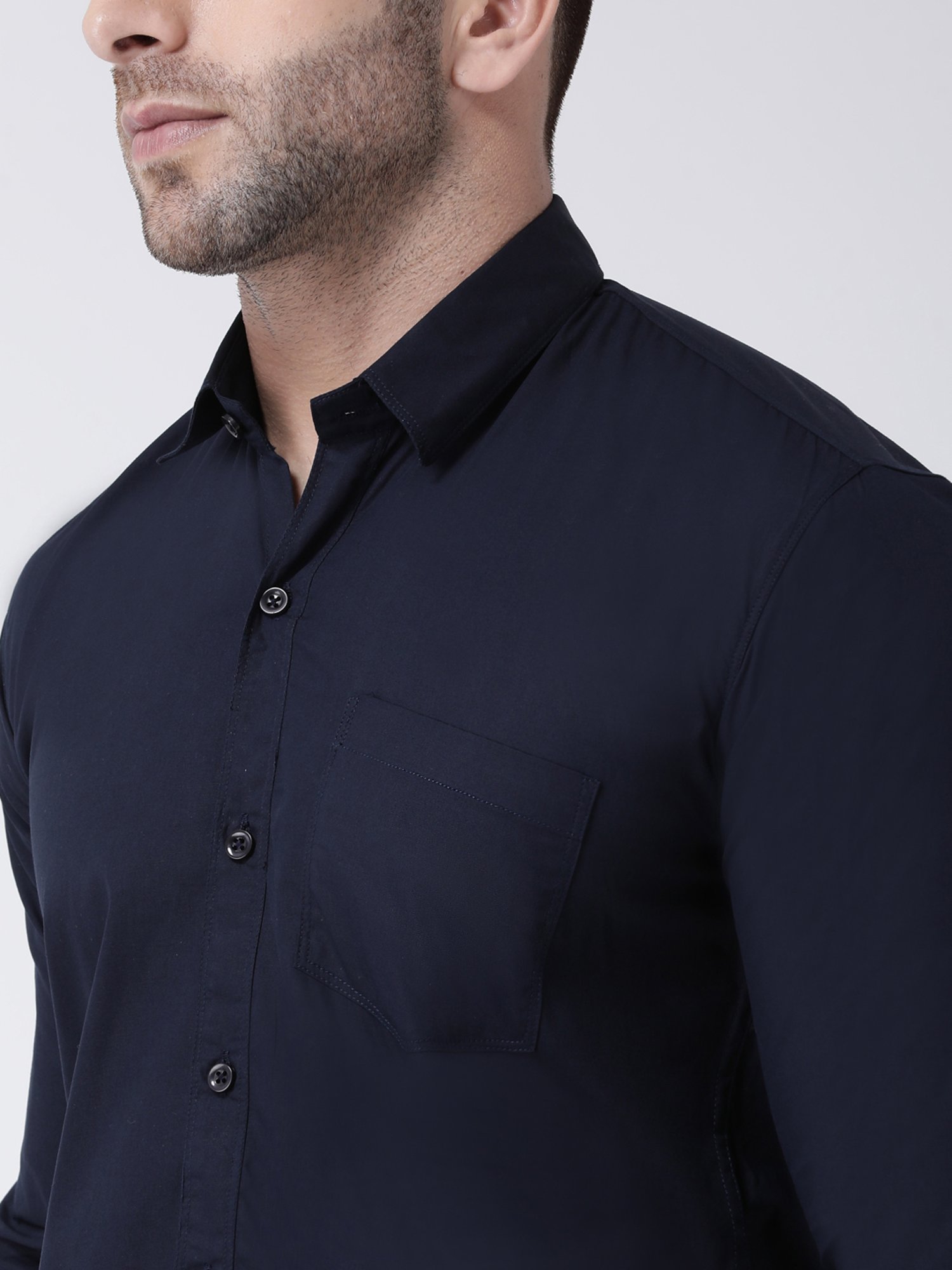 Hangup Plus Navy Slim Fit Pure Cotton Shirt