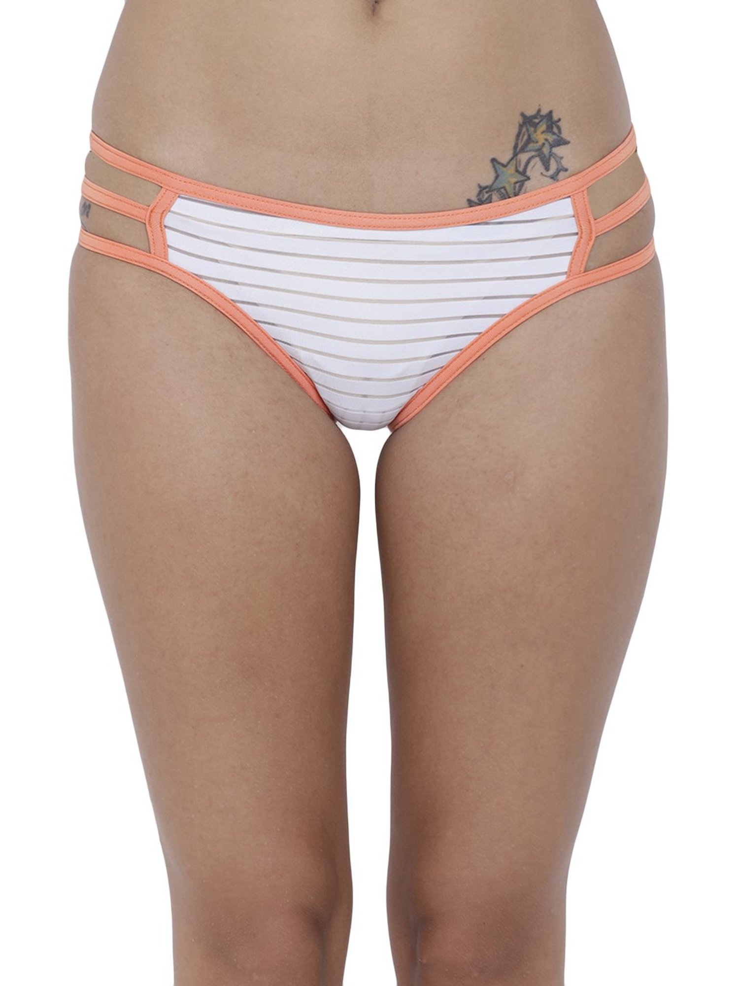 BASIICS by La Intimo Multicolor Striped Bikini Panty ( Pack Of 5 )