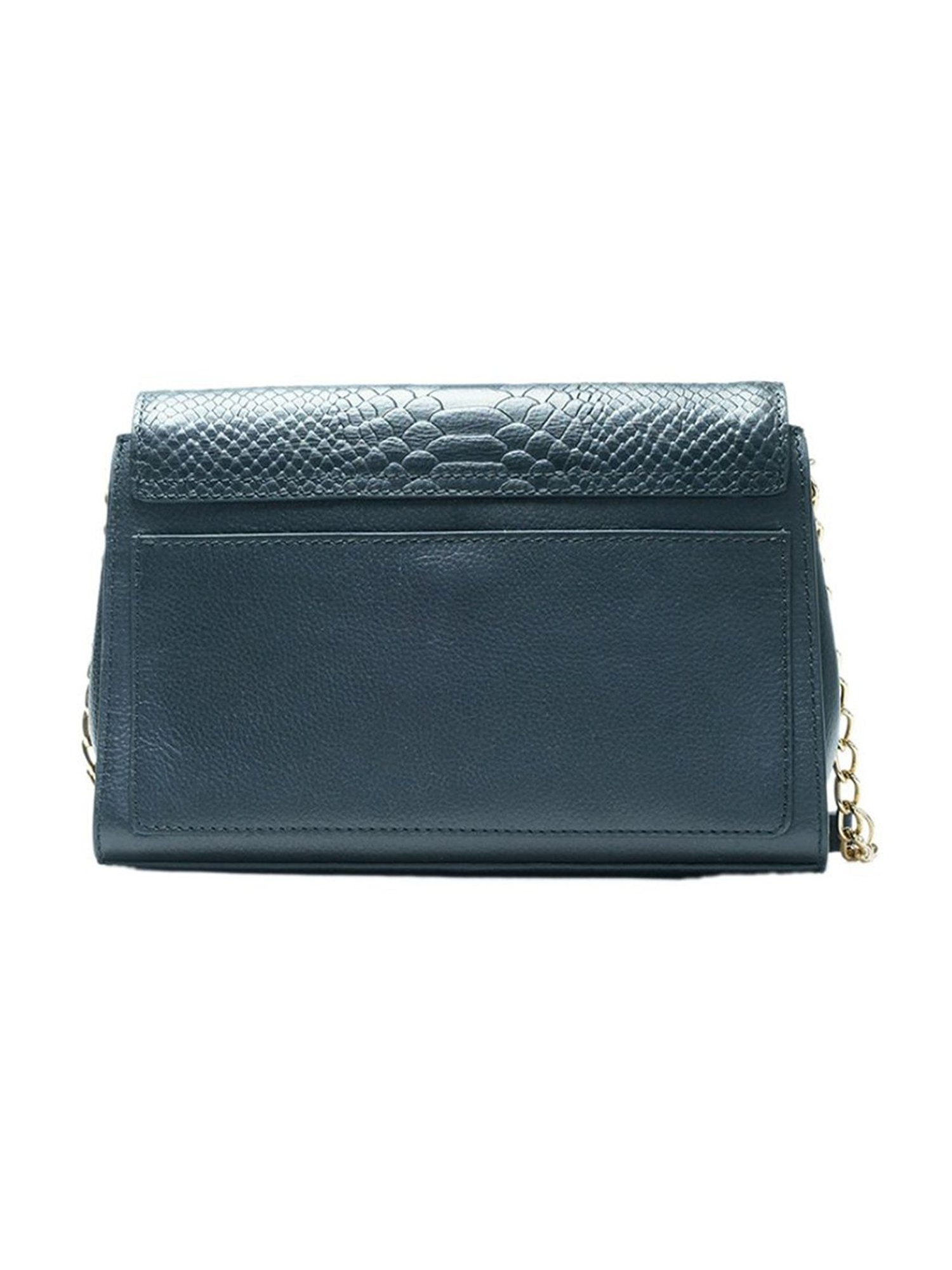 RI2K London Blue Leather Medium Animal Effect Cross Body Bag