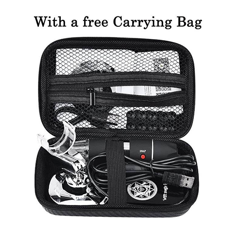 WiFi USB Digital Handheld Microscope 40 to 1000x Wireless Magnification Endoscope 8 LED Mini Camera with Phone Suction Metal Stand and Case Compatible with iPhone iPad Mac Window Android