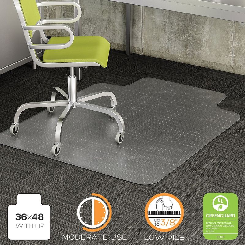 3'x4' Rectangle Solid Floor Mat Clear - Deflecto