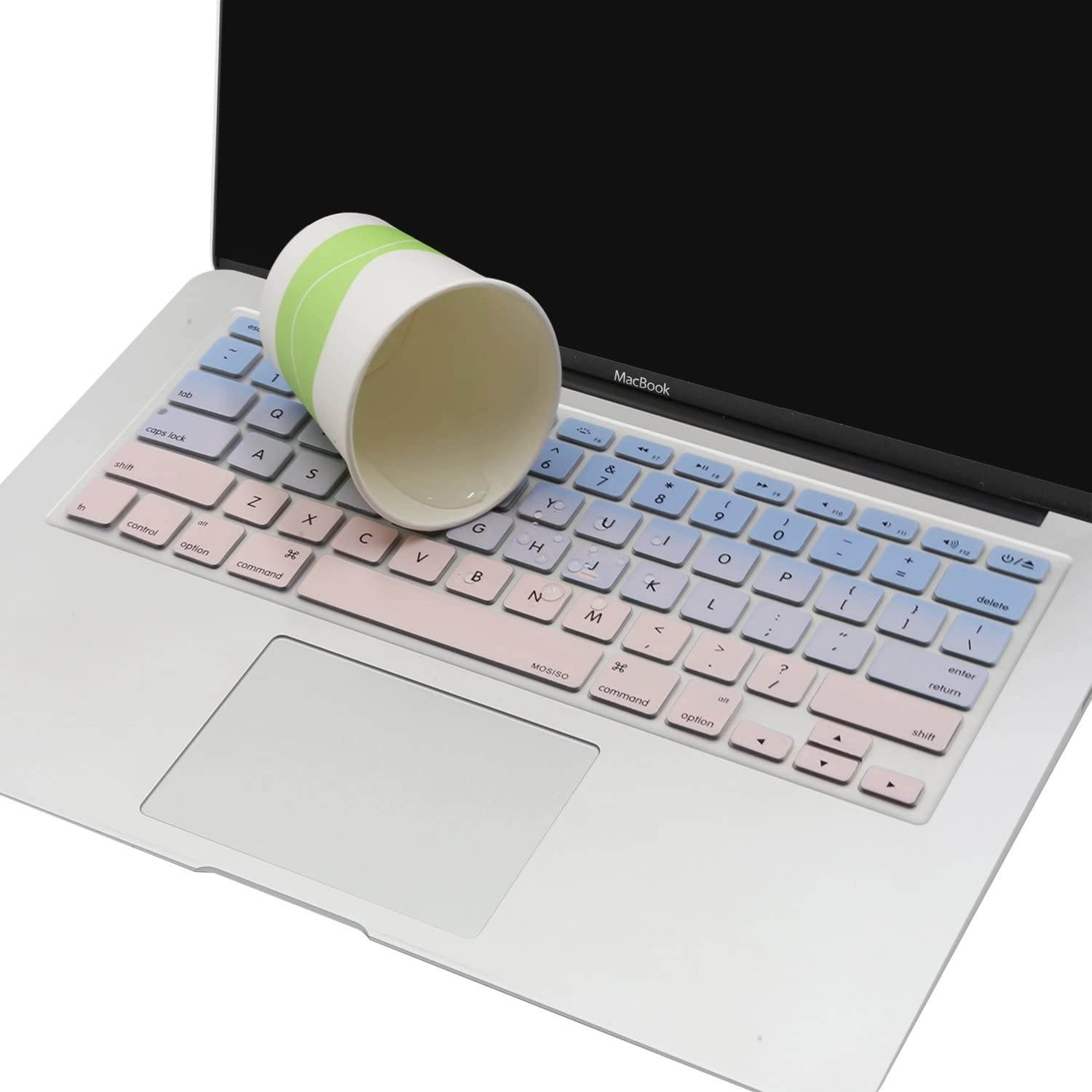 MOSISO Pattern Keyboard Cover Compatible with MacBook Pro 13/15 inch(with/Without Retina Display,2015 or Older Version),Older MacBook Air 13 inch (A1466/A1369,Release 2010-2017), Blue and Rose Quartz