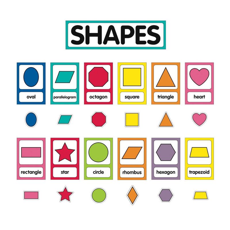 25pc Schoolgirl Style Just Teach Shape Cards Mini Bulletin Board Set - Carson Dellosa